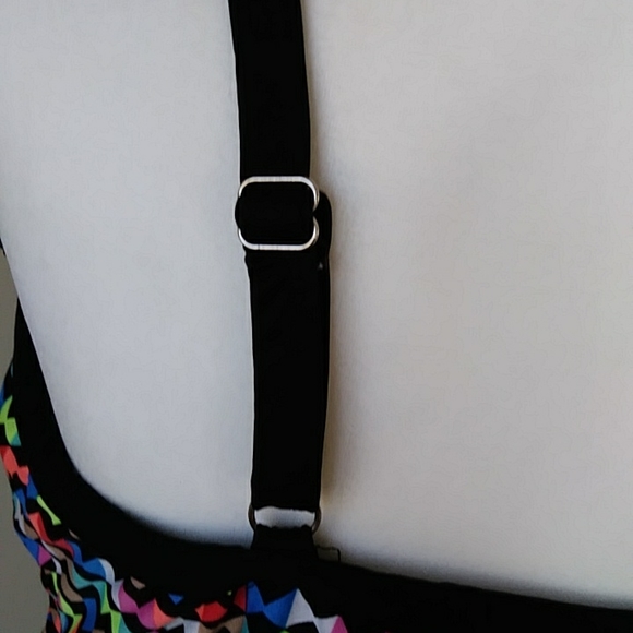 Pure Paradise Zig Zag Empire Waist Tankini Swim Top 36DD Multicolor - Picture 9 of 15